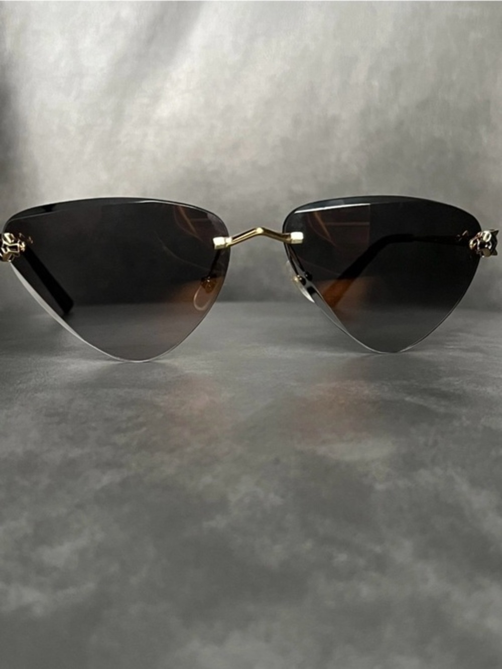 CARTIER Panthère de Cartier Geometric Sunglasses, Rimless Sunglasses $1295